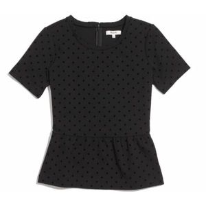 Madewell polka dot peplum top